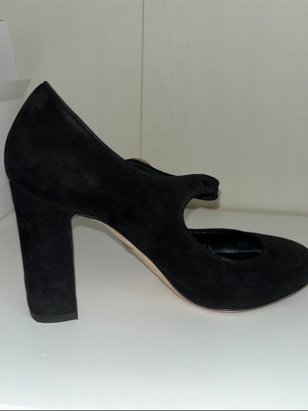 Dolce & Gabbana Black Suede Mary Jane Pumps with Gold Button 5.5 - Picture 14 of 16